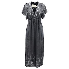 Mono largo con cuello de pico en algodón negro Harlequin Broderie-Anglaise de Zimmermann Negro