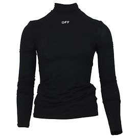 Off White OFF-WHITE Second Skin Rollkragenpullover aus schwarzem Nylon Schwarz