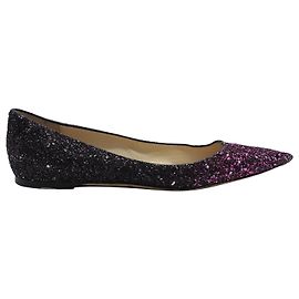 Jimmy Choo Romy Gradient Flats in Multicolor Glitter Multiple colors