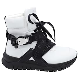 Balmain-Balmain B Troop High-Top Sneakers in White Leather-White