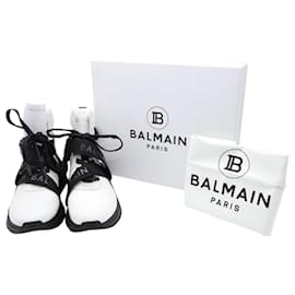 Balmain-Balmain B Troop High-Top Sneakers in White Leather-White