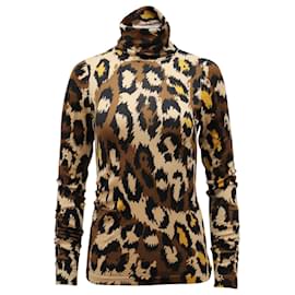 Diane Von Furstenberg-Diane Von Furstenberg Turtleneck Sweater in Cheetah Print Wool-Other,Python print