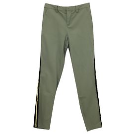 Zadig & Voltaire Calça Zadig Voltaire com listras laterais em algodão cáqui Verde Caqui