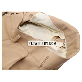 Petar Petrov-Petar Petrov Jimi Double-Breasted Jacket and Herve Pleated Tapered Pants In Nude Wool-Brown,Flesh