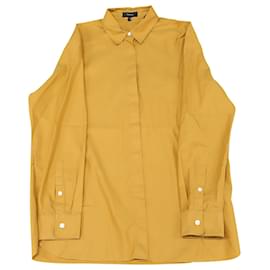Theory-Theory Button Up Shirt in Yellow Cotton-Yellow