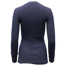 Vince-Vince Rib Skinny Cardigan in Navy Blue Cashmere-Navy blue
