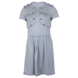 Moschino Cheap And Chic Moschino Robe mi-longue boutonnée en nylon gris Gris