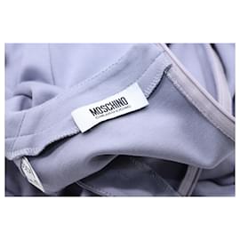 Moschino Cheap And Chic-Moschino Robe mi-longue boutonnée en nylon gris-Gris