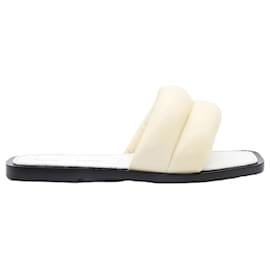 Proenza Schouler-Proenza Schouler Puffy Quilted Slides in White Leather-White,Cream