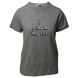 Bella Freud I Shock Myself T-Shirt in Grey Cotton Grey