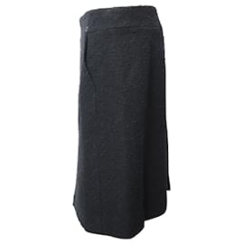 Chanel-Chanel Pencil Skirt in Black Cotton Tweed-Black