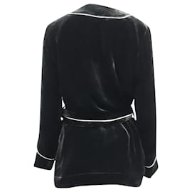 Ganni-Ganni Rodier Velvet Jacket in Black Rayon-Black