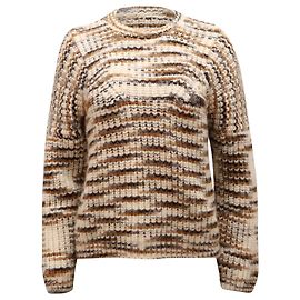 Ulla Johnson Grobstrickpullover mit Rundhalsausschnitt aus beiger Alpakafaser Andere