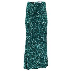 Gonna lunga a sirena con paillettes Alice + Olivia in nylon verde Verde