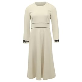 Max Mara-Burberry Prorsum Degrade Lace Dress in Ombre White/Grey Triacetate-White,Cream