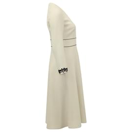 Burberry-Burberry Prorsum Degrade Vestido de Renda em Ombre Branco/Cinza Triacetato-Branco,Cru