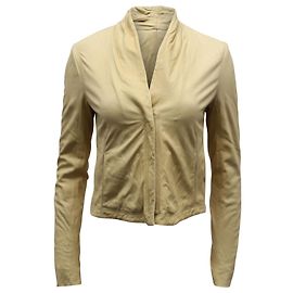 Theory Lavella Jacket in Beige Leather Beige