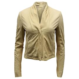Theory-Theory Lavella Jacket in Beige Leather-Beige