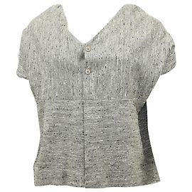 Chloé Chloe Short Cape Top In Grey Wool  Grey