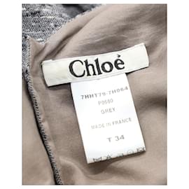 Chloé-Chloe Top Cape Court En Laine Grise-Gris