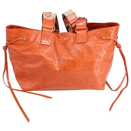 Isabel Marant Borsa a Mano foderata Wardy in Pelle Arancio Arancione
