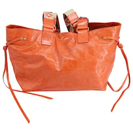 Isabel Marant-Isabel Marant Wardy lined Handle Bag in Orange Leather-Orange