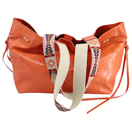 Isabel Marant-Isabel Marant Wardy lined Handle Bag in Orange Leather-Orange