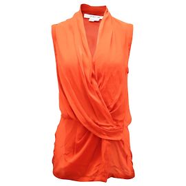 Camicetta a cotta Helmut Lang in seta arancione Rosso