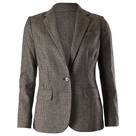 Blazer de peitilho simples Ralph Lauren Houndstooth em algodão multicolorido Multicor