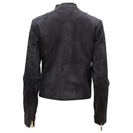 Michael Kors-Michael Michael Kors Moto Jacket in Navy Blue Suede-Blue,Navy blue