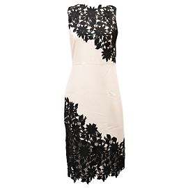 Alice + Olivia Margy Spitzen-Midikleid aus weißem Polyester Weiß