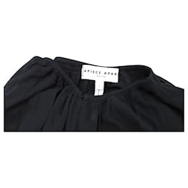 Autre Marque-Apiece Apart Isla Wide Leg Jumpsuit in Black Cotton-Black