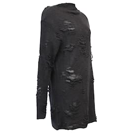 Iro-Iro x Anja Rubik Iriza Distressed Kleid aus schwarzer Baumwolle-Schwarz