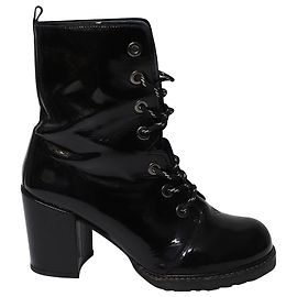 Stivaletti con lacci Stuart Weitzman in vernice nera Nero