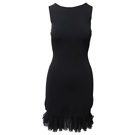Vestido de bainha com babados Theory Torylevina em seda artificial preta Preto