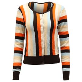 Alice + Olivia Gestreifte Button-down-Strickjacke aus mehrfarbigem Kaschmir Andere