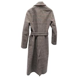 The row-The Row Plaid Trench Coat in Brown Cashmere-Brown