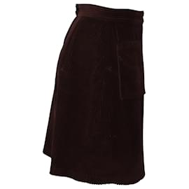 Autre Marque-a.P.C. Solene Corduroy Skirt in Burgundy Cotton-Dark red