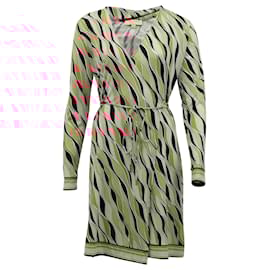 Michael Kors-Michael Kors Retro Print Wrap Dress in Multicolor Polyester-Other,Python print