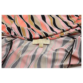 Michael Kors-Michael Kors Retro Print Wrap Dress in Multicolor Polyester-Multiple colors