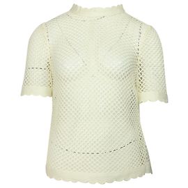 Self portrait Self-Portrait Crochet Top in Cream Polyester White Cream
