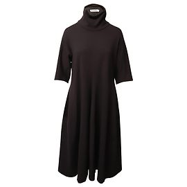 Robe trapèze à col roulé Jil Sander en modal marron Marron