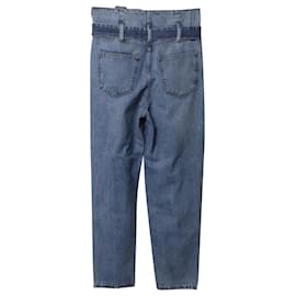 Anine Bing-Anine Bing Everly Paper Bag Jeans in Blue Cotton-Blue