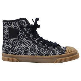 Zapatillas altas Loewe Anagram Jacquard de algodón azul marino Azul marino