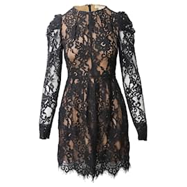 Michael Kors-Michael Michael Kors Lace Mini Dress in Black Cotton-Black