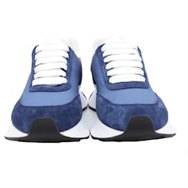 Alexander Mcqueen-Alexander McQueen Sprint Runner Low Top Sneakers in Blue Suede-Blue