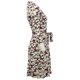 Diane Von Furstenberg-Abito a portafoglio vintage Diane Von Furstenberg in seta con stampa floreale-Altro