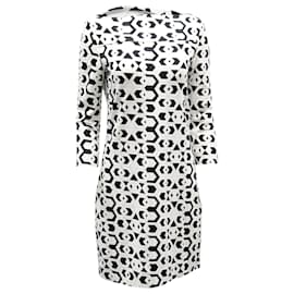 Diane Von Furstenberg-Diane Von Furstenberg Geometric Print Dress in Black Viscose-Black