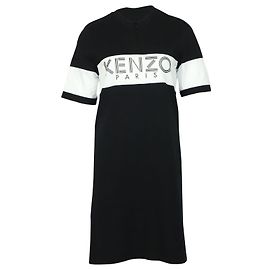 Kenzo Robe T-shirt Logo en Coton Noir Noir