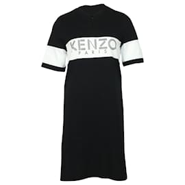 Kenzo-Vestido estilo camiseta con logotipo de Kenzo en algodón negro-Negro